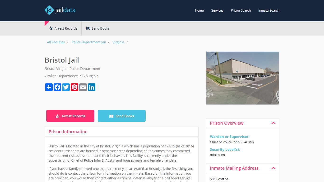 Bristol Jail Inmate Search and Prisoner Info - Bristol, VA